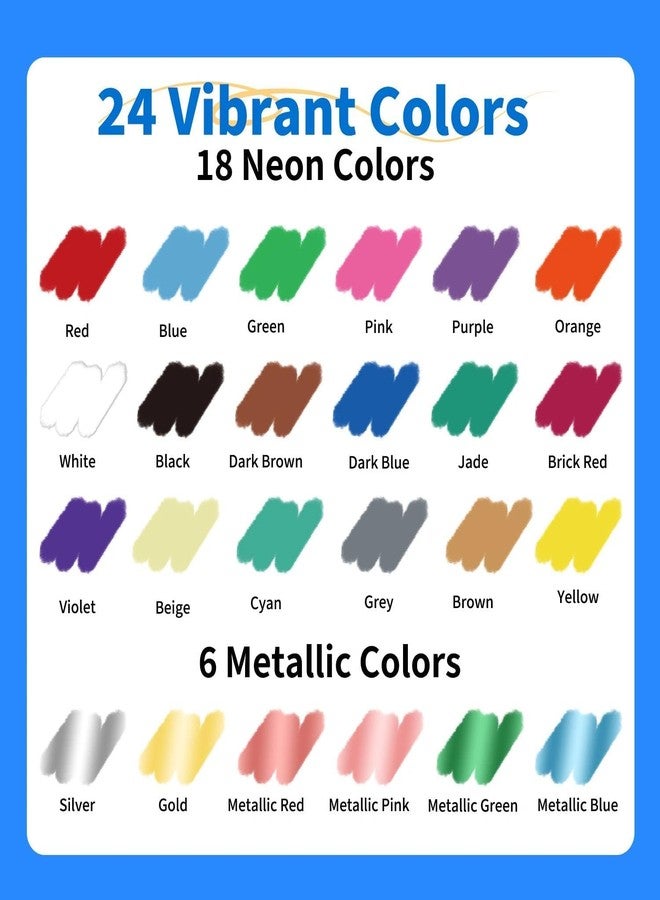Joyask Extra Fine Tip Chalk Markers for Blackboard&Glass (Pack of 24, 1mm Tip), Liquid Chalk Pens for Dry Erase Board, Washable Markers Paint and Drawing for Chalkboards, Windows, Bistro, Cars, Signs - Image 2